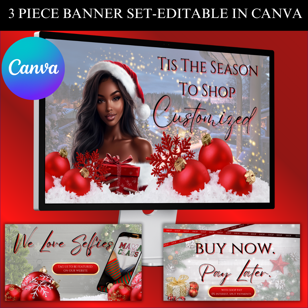 Christmas Web Banner Set-Red