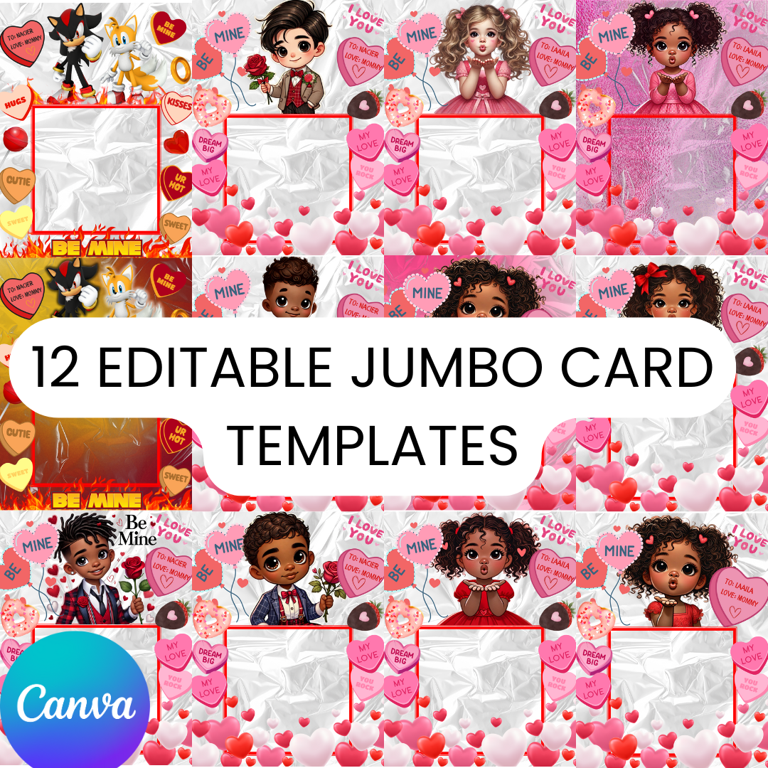 Jumbo Valentines Day Card Editable Templates