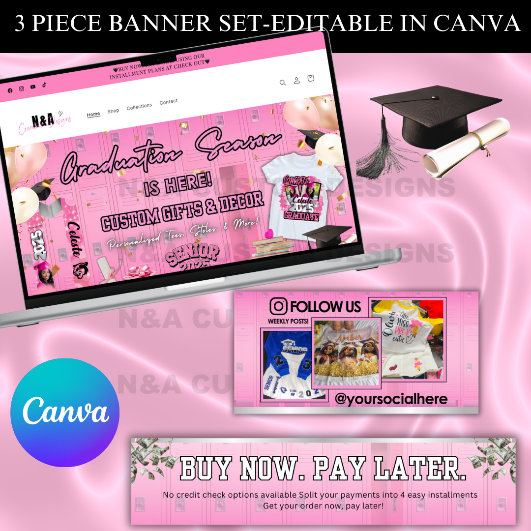 Graduation Web Banner Set-Pink
