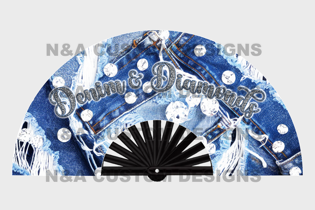 Denim & Diamonds Clack Fan PNG