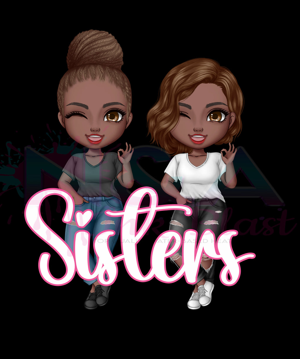 Besties/Sisters (PNG) Includes 6 Files 2, 3 & 4 Sisters
